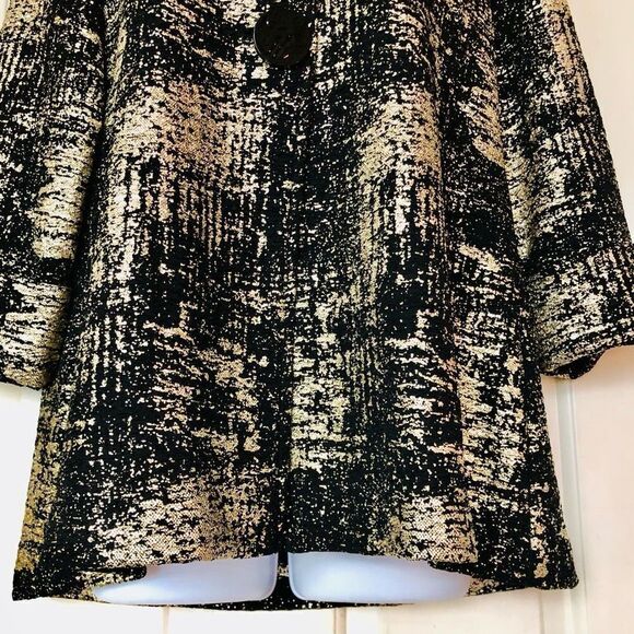 NWOT JM Collection Gold Metallic Print Jacket - Picture 4 of 15